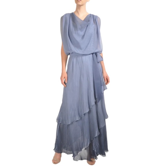 Komarov Dresses & Skirts - Komarov Long Maxi Berry Gown / Dress sash cascading size small